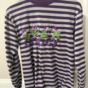 Vintage Disney Store Dopey Embroidered Striped Long Sleeve (Small)